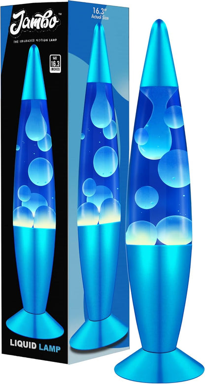 16" Beautiful Lamp- Blue with White/Blue Wax, Relaxing Liquid Light, Night Light Nightlight, Home Decor Living Room Office Bedroom Lamp for Adults Teens Kids, Magma Motion