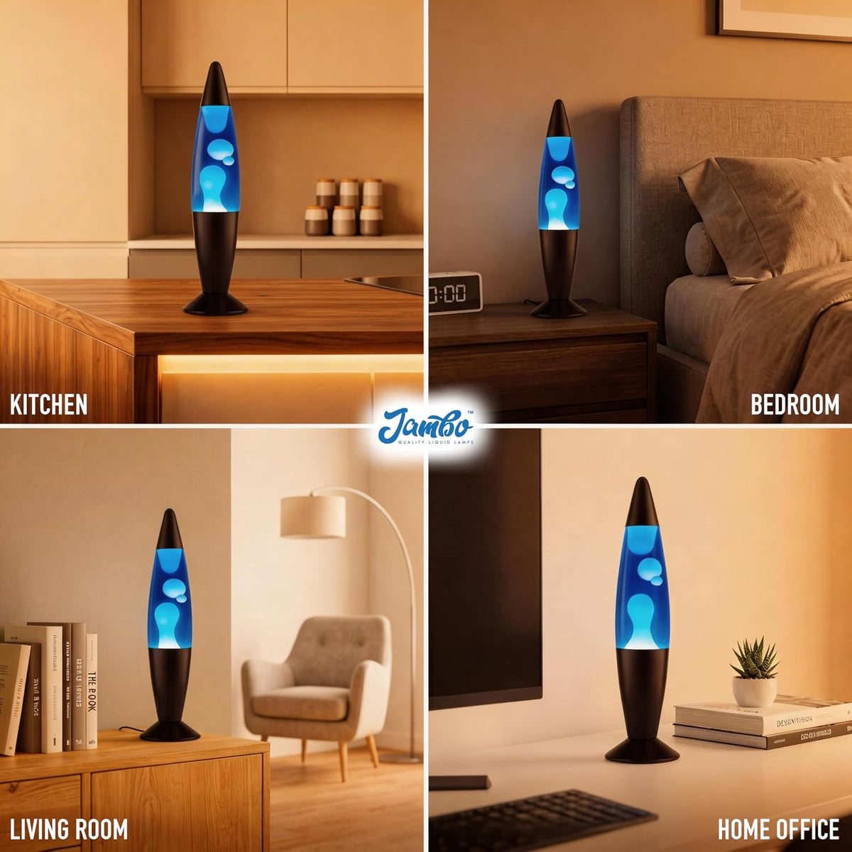 16" Beautiful Lamp- Blue with White/Blue Wax, Relaxing Liquid Lamp for Living Room Office Bedroom Adults Teens Kids, Magma Light, Night Light Nightlight, Home Decor