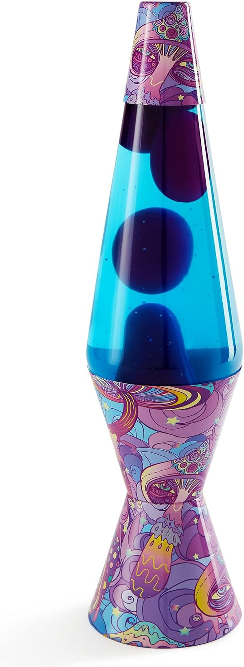 Lava® Lamp - 14.5" Magic Mushroom - the Original Motion Lamp - Purple Wax and Blue Liquid with Printed Base Exclusive