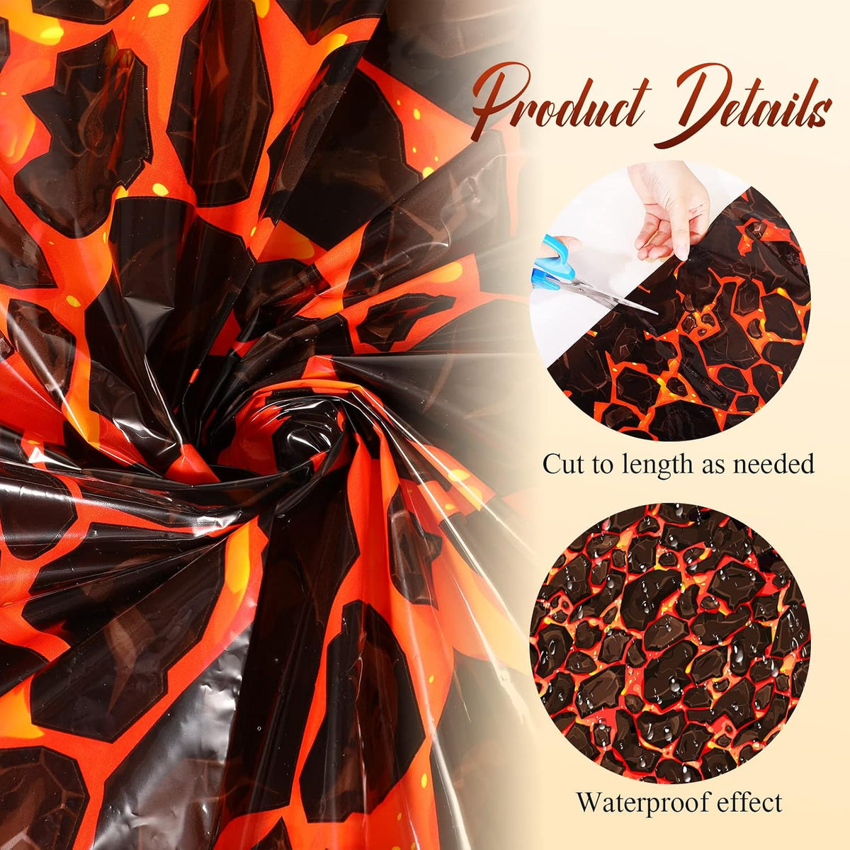 1 Pcs Lava Runner Plastic Volcano Floor Party Decoration