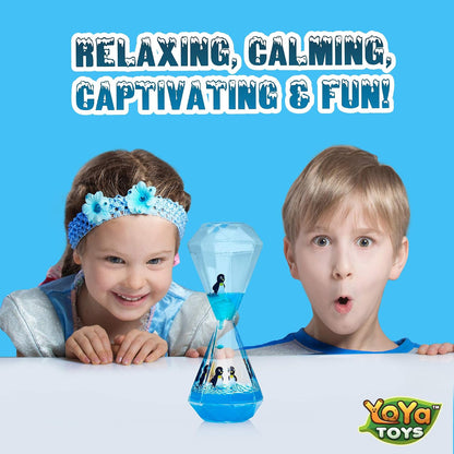 Liquimo Penguin - Liquid Motion Bubbler for Kids and Adults - Penguin Theme - Satisfying Toys for Stress and Anxiety Relief - Fidget Toy Can Be Used as a Colorful Kitchen Timer