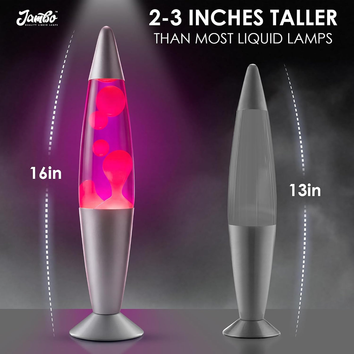 16" Beautiful Lamp- Purple with Pink Wax, Relaxing Liquid Light, Night Light Nightlight, Home Decor Living Room Office Bedroom Lamp for Adults Teens Kids, Magma Motion