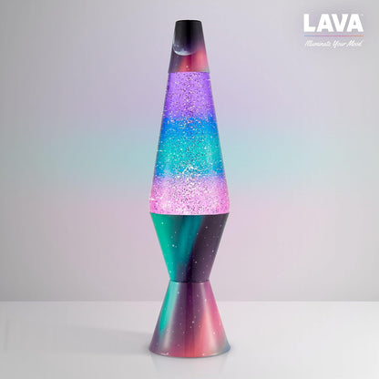 Lava® Lamp - 14.5" Polar Glimmer - the Original Motion Light - Silver Glitter, Multicolor Base and Globe - Item #2048 (Amazon Exclusive)