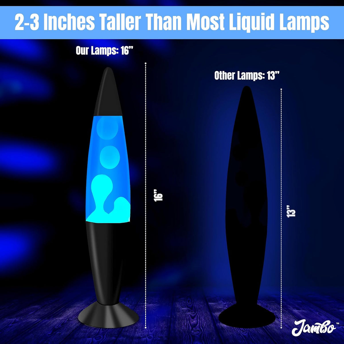 16" Beautiful Lamp- Blue with White/Blue Wax, Relaxing Liquid Lamp for Living Room Office Bedroom Adults Teens Kids, Magma Light, Night Light Nightlight, Home Decor
