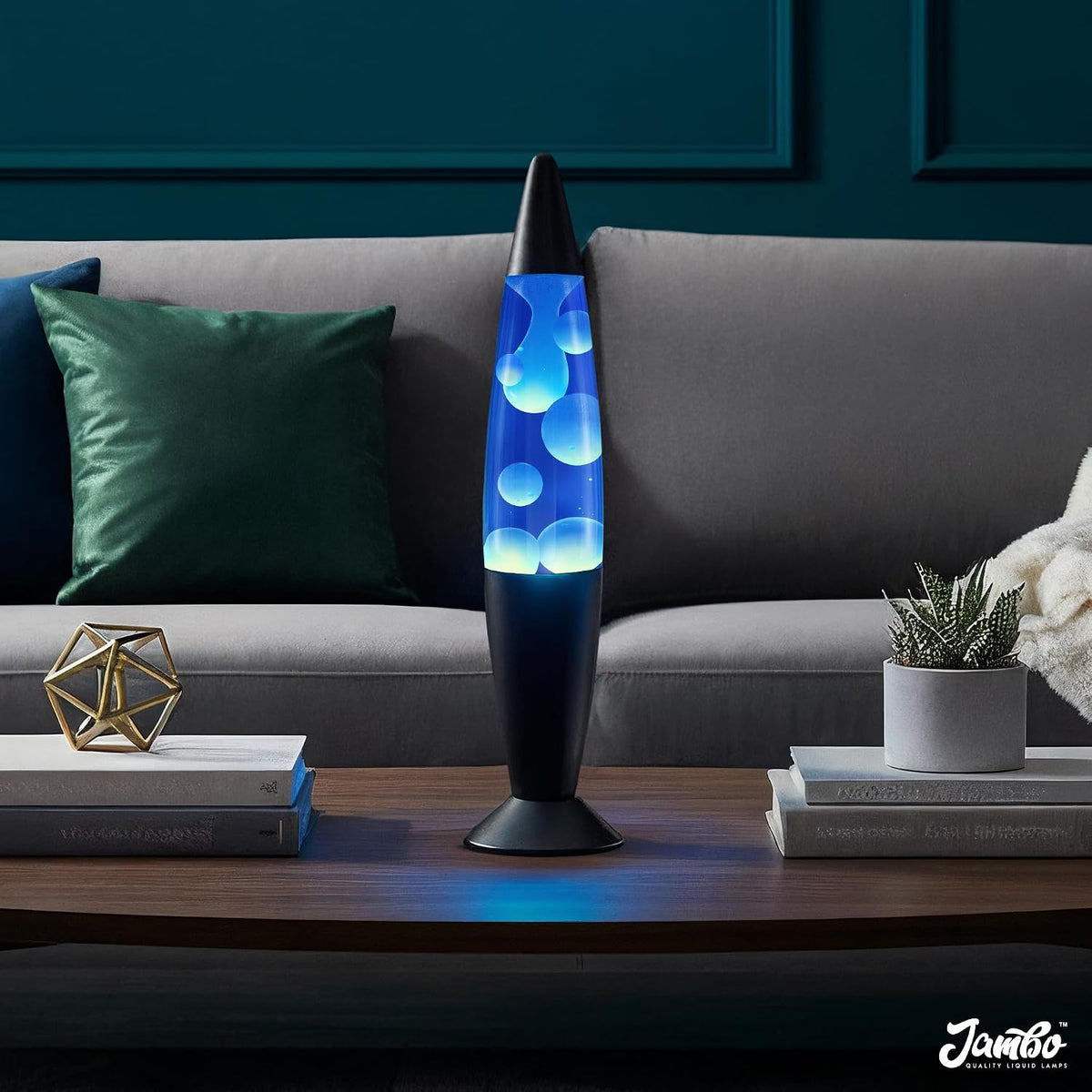 16" Beautiful Lamp- Blue with White/Blue Wax, Relaxing Liquid Lamp for Living Room Office Bedroom Adults Teens Kids, Magma Light, Night Light Nightlight, Home Decor