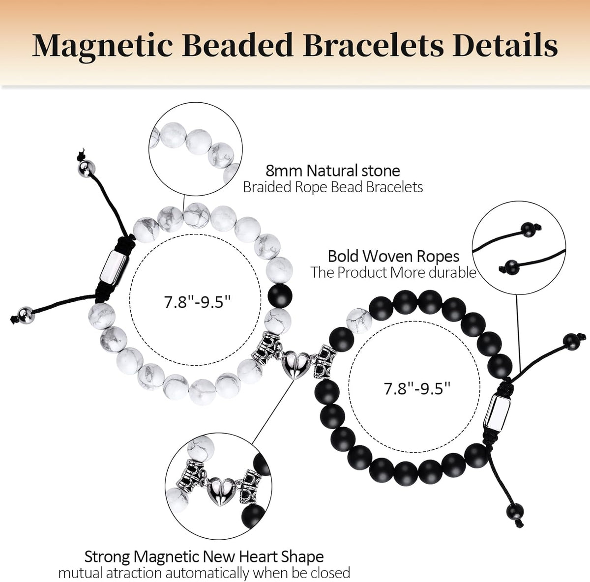 Black Beaded Bracelets for Men Boys: 6Mm Obsidian Onyx Lava Beads Mens Bracelet Set Mens Jewelry - Cool Anniversary Valentines Fathers Birthday Gifts for Him Boyfriend Husband Man Son Dad